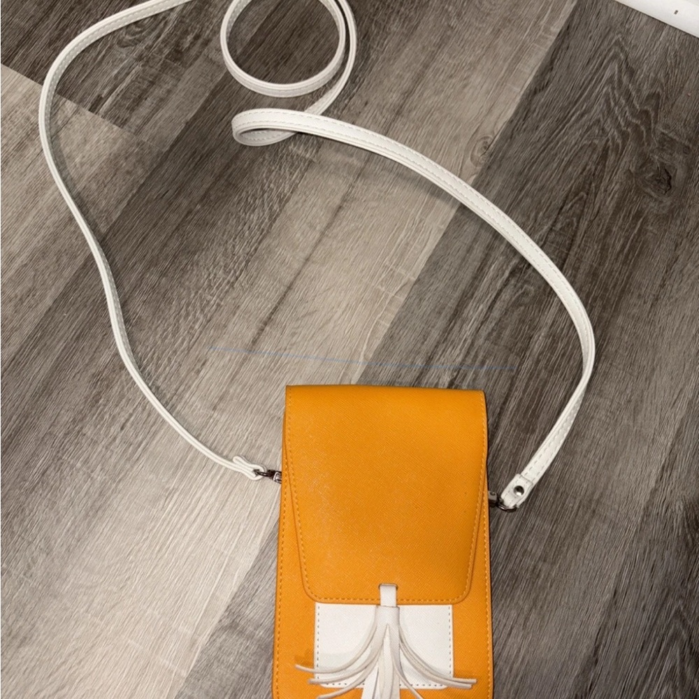 Chic Orange and White Crossbody Bag